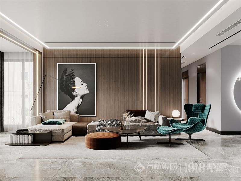 于阳光倾洒处，比例分割，构建炫彩功能柜体，置入业主的潮玩所爱。一束光线斜斜洒洒，打在趣味之处，生活治愈美好。自然光线在空间中自由的流动，随时间而变化，呈现不同的气息和温度，让空间的形体色彩、材质和结构