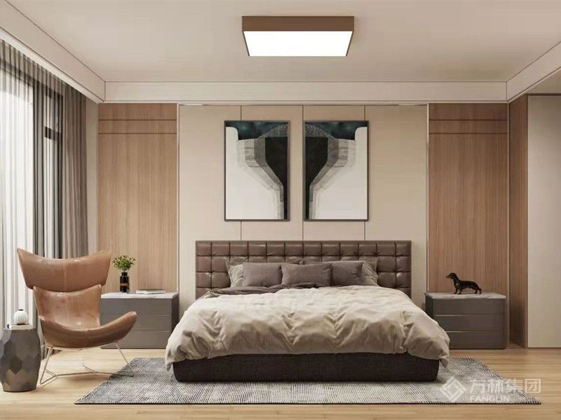 大面积使用皮质家居装饰、原木材料等，打造优雅舒适的生活空间。