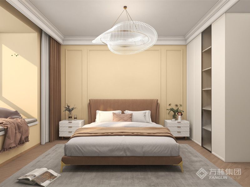 主卧延续了外面的基调，让整体保持了统一。