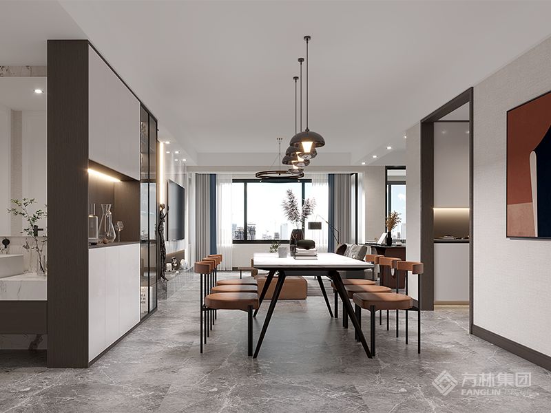 功能区安排合理，是美食的诱惑，亦是情愫的流动。餐厨空间，用爱记录了三餐间的欢声笑语。