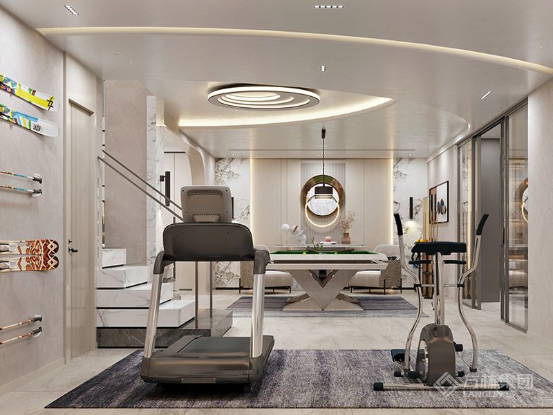 哈尔滨金地名悦装修地下健身房