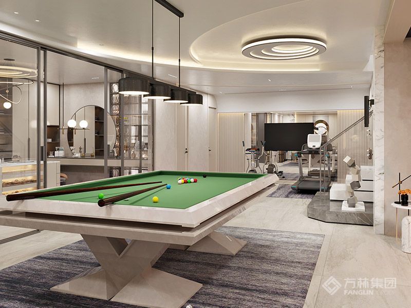 哈尔滨金地名悦装修地下台球室