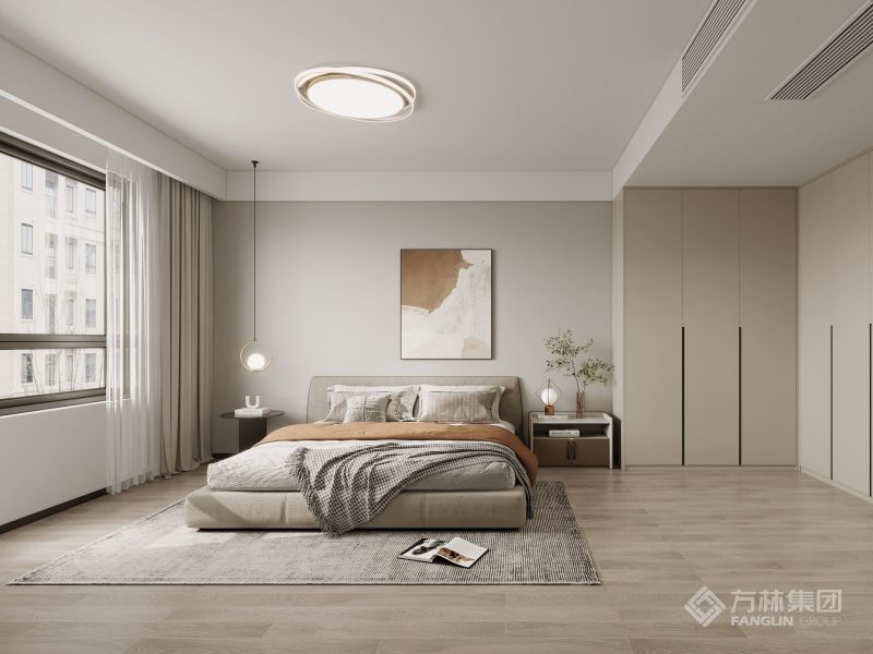 现代简约卧室的优点 现代简约风格，顾名思义，就是让的细节看上去都是简洁的。装修中极简便是让空间看上去简洁，大气