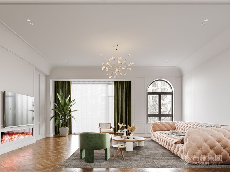 为了模仿自然形态，室内建筑部件往往做成不对称形状，变化万千。运用洗白手法真实呈现木头纹路的原木材质，少了一点美式乡村的粗犷，多了一点自然的清新和普罗旺斯的浪漫。