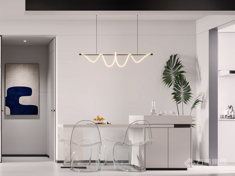 硬装简洁，家居线条柔和，整体风格简洁统一