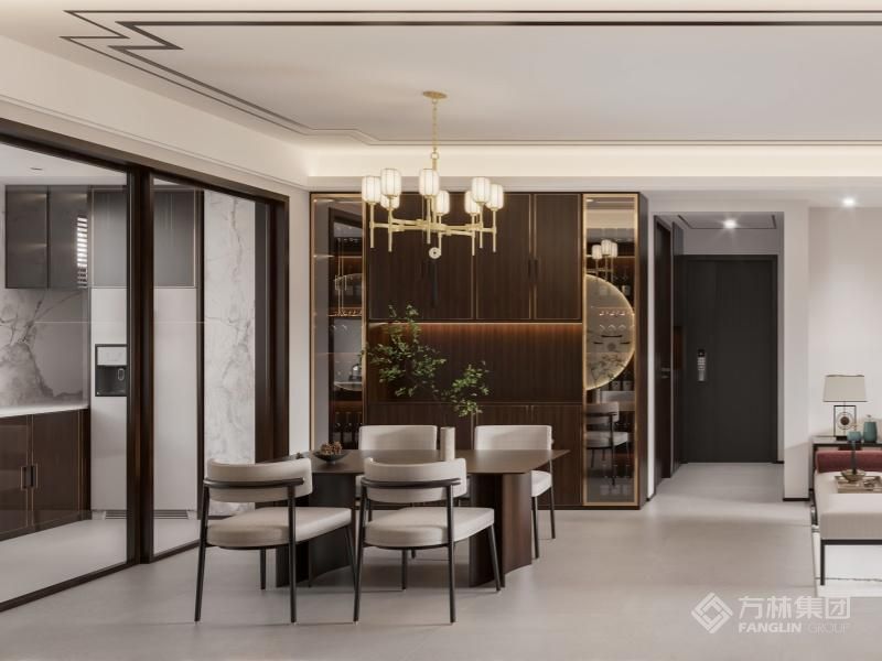 中式顶面造型及墙面造型搭配合适家具