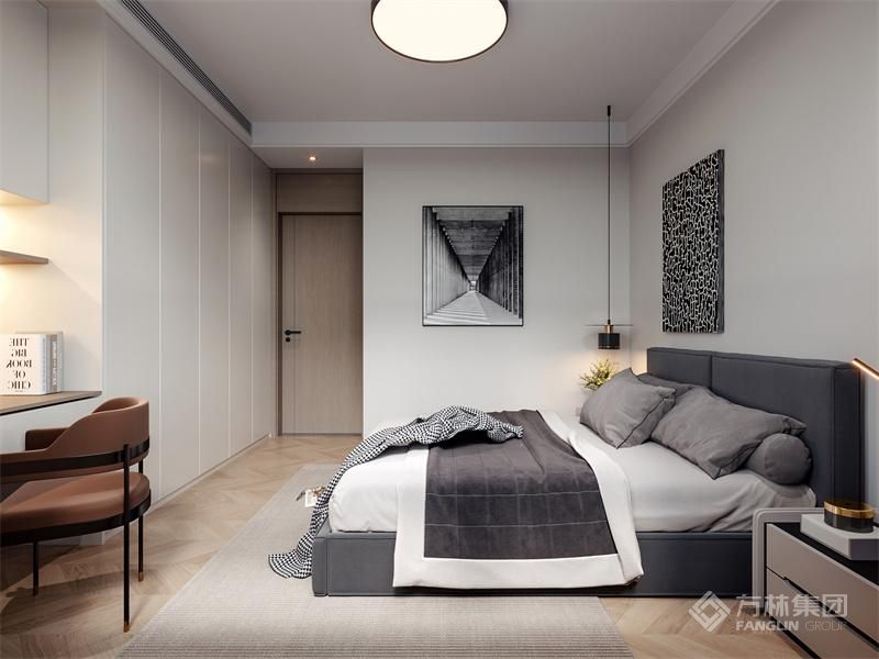 儿童房结合了业主的需求将书桌和化妆台分隔开来