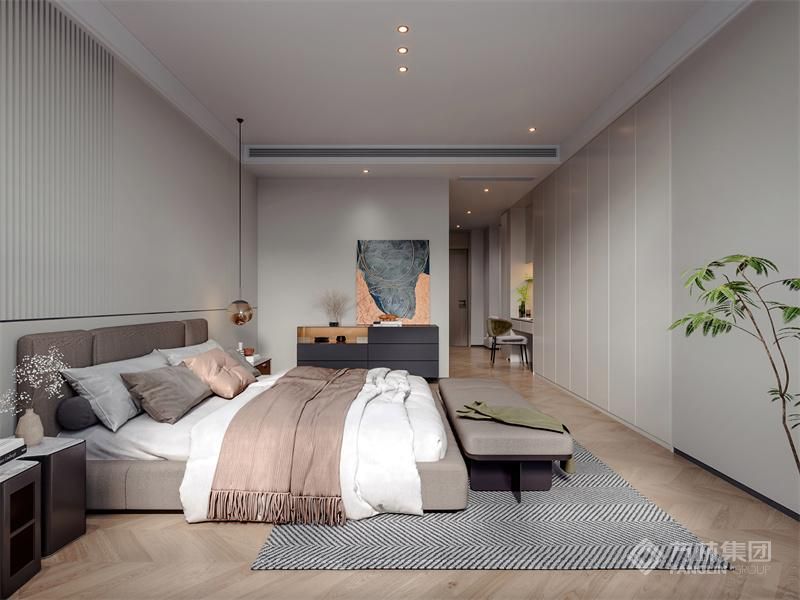 主卧室将女主人的衣帽间和化妆台融为一体