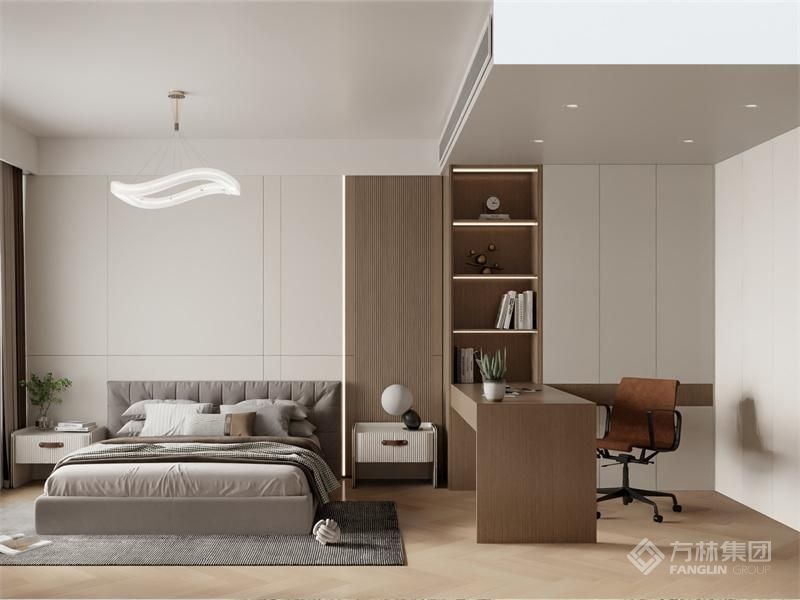 主卧室采用双开门一进门的端景带入了一丝神秘感