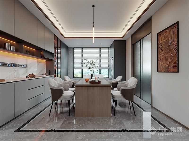 餐岛一体的设计增加了大宅的风范