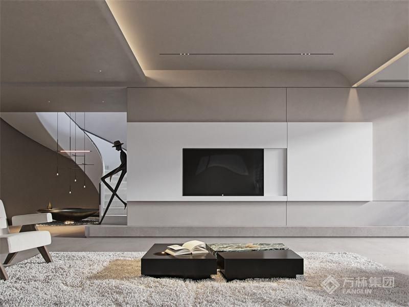 每个功能空间都能物尽所用，释放并强化常用的空间，缩减或摒弃低效空间。保证功能区域的实用性、区域之间的关联互动，动线的通透灵活。在色彩上主要以黑白灰为基调，用结构穿插思维打造室内效果。逻辑与美学的同步呈