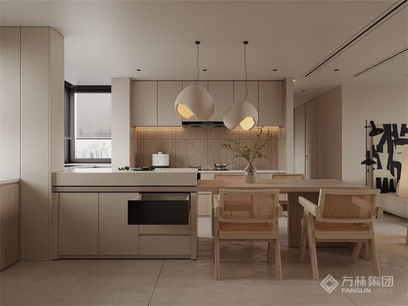 开敞式厨房与餐厅相融合，打造良好氛围