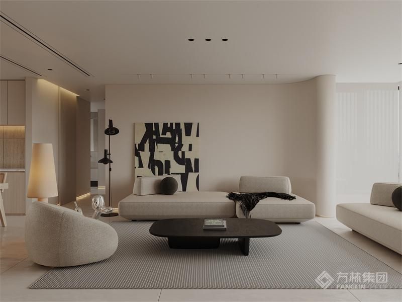 简洁自然的奶油色调透露着温柔，温馨的灯光搭配浅色系家居，营造舒适惬意的居家氛围