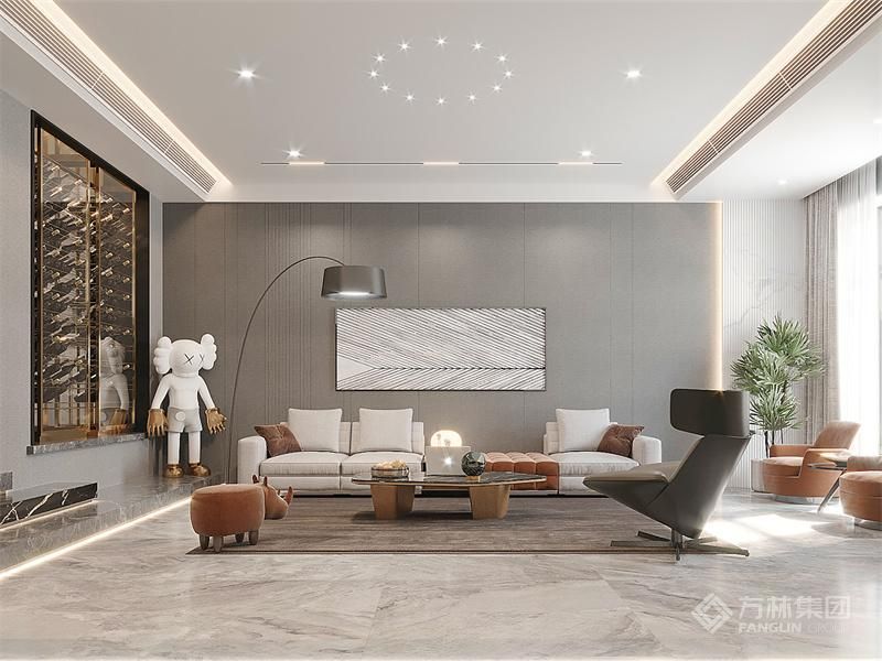 简洁的线条与留白 打造宽敞明亮的主厅