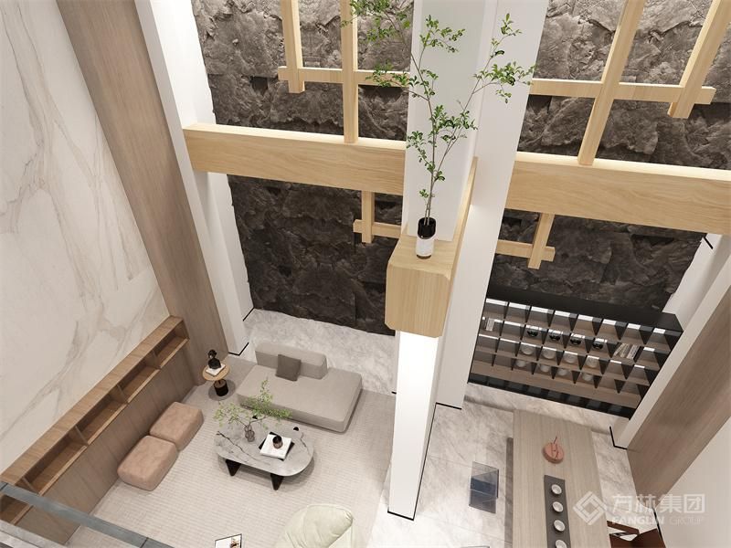 男女主人都喜欢最大程度的释放空间，开阔且安静，做出大平层的感觉