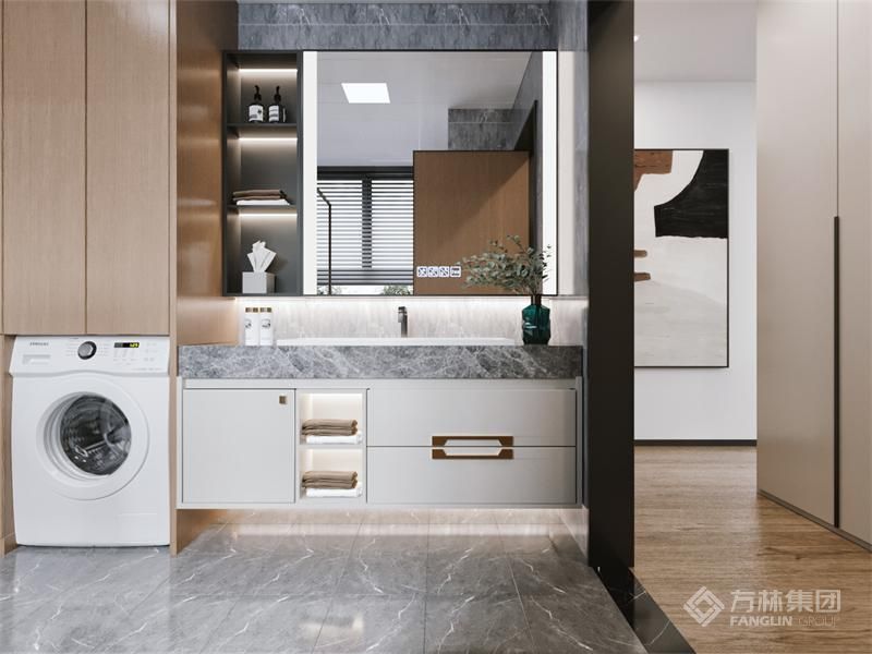 干湿分离 定做手盆 洗衣机做的嵌入式 增加实用性又兼得视觉高档效果